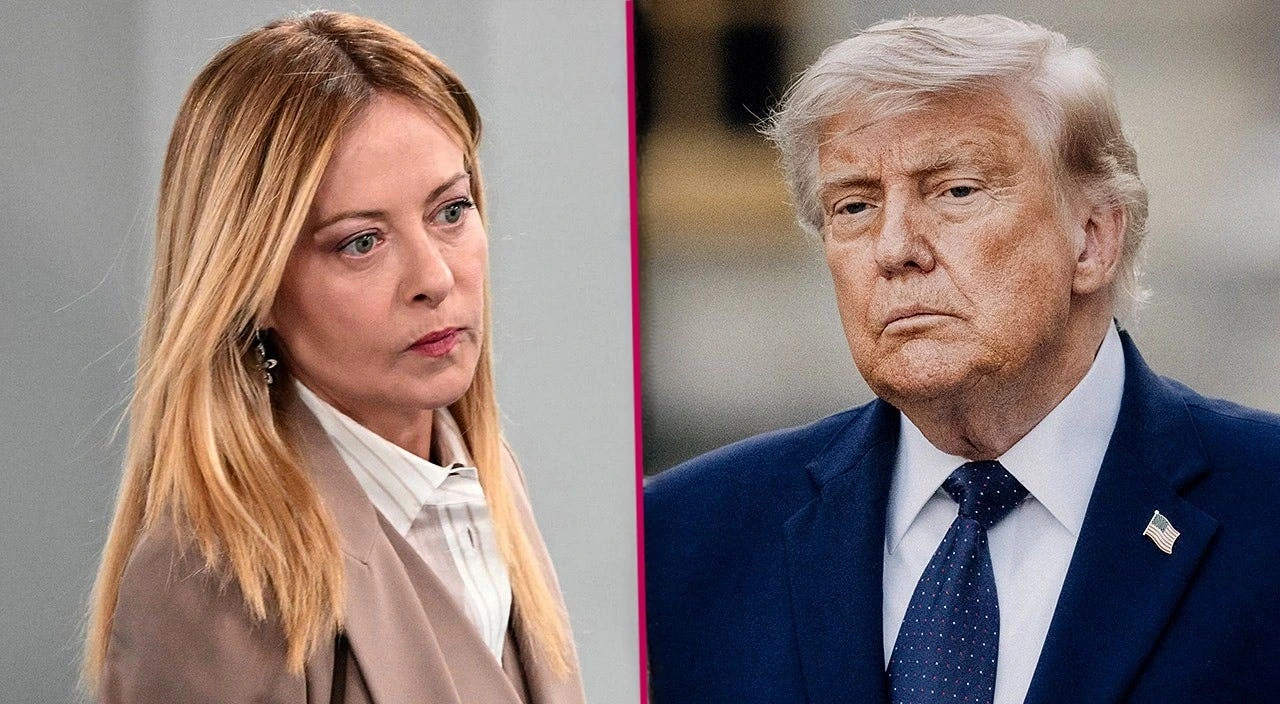 Meloni Trump begged photo G7 Italy