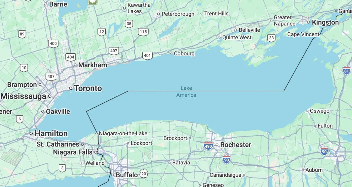 Google Maps Lake Ontario